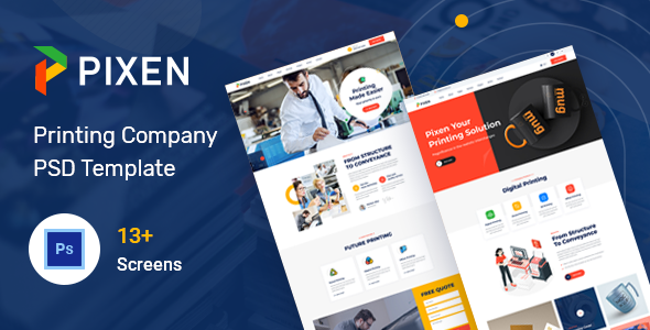 Pixen - Printing Services Company PSD Template TFx