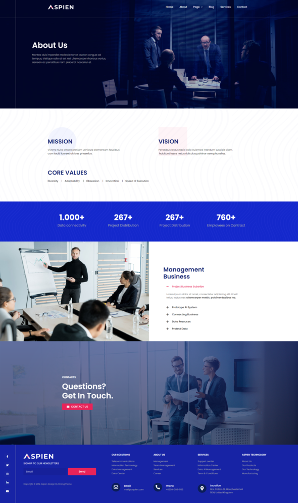 Aspien - Business Connecting Elementor Template Kit TFx