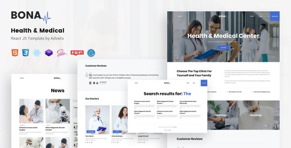 Bona - Health amp Medical React JS Template TFx