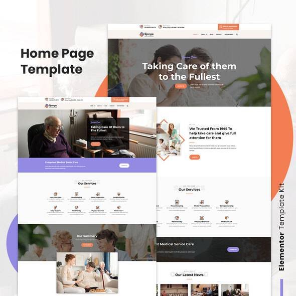 Djompo Kit - Senior Care Elementor Template Kit TFx