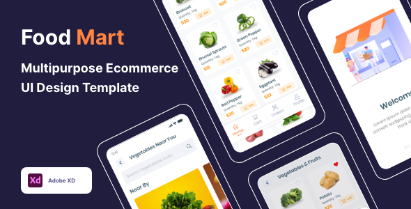 Food Mart - Multipurpose Ecommerce UI Design Template TFx