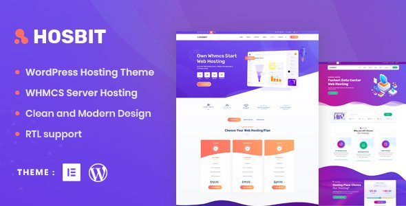 Hosbit - WHMCS amp Hosting WordPress Theme TFx