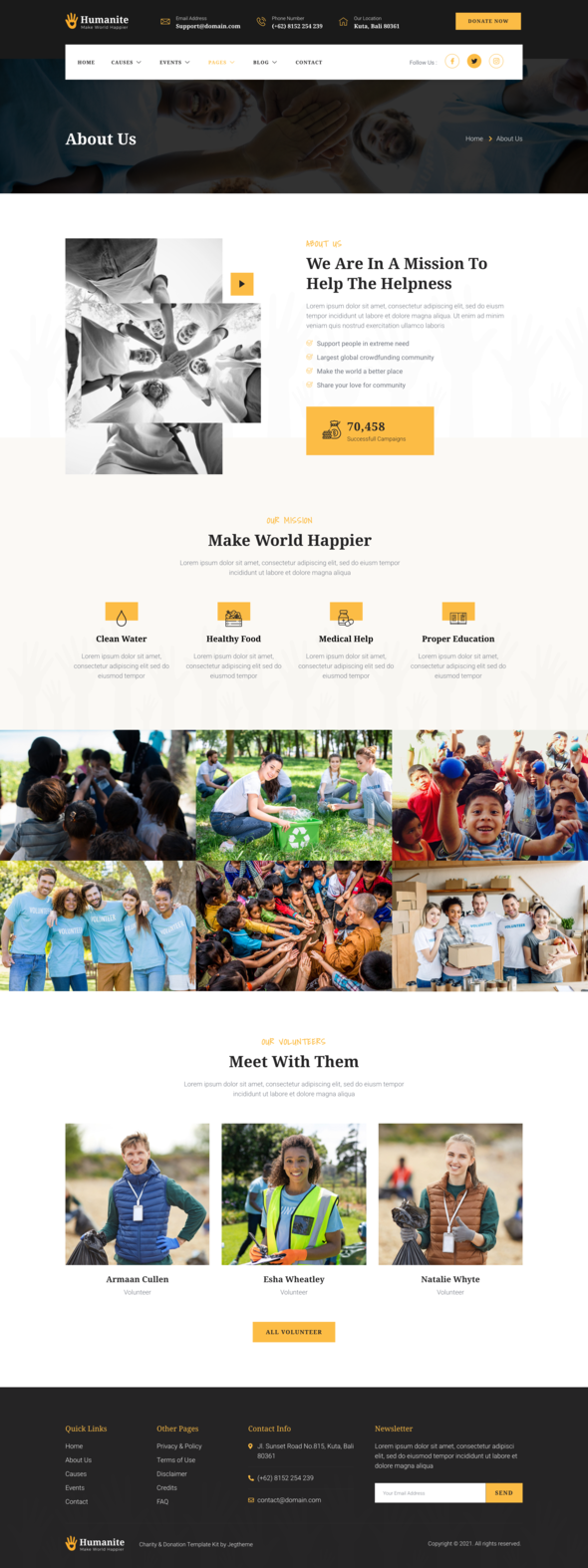 Humanite  Charity amp Donation Elementor Template Kit TFx