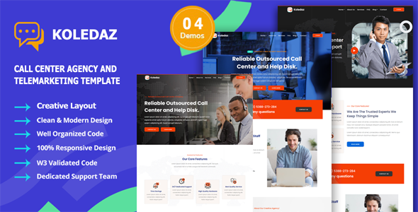 Koledaz - Call Center Services Company Template TFx