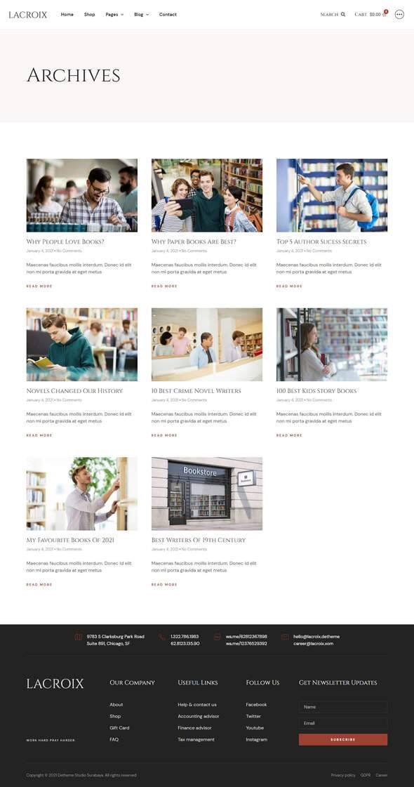 LaCroix  Author amp Publisher Elementor Template Kit TFx