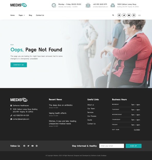 Medison - Hospital amp Healthcare Clinic Elementor Template Kit TFx