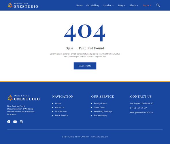 Onestudio - Photographer Agency Service Elementor Template Kit TFx