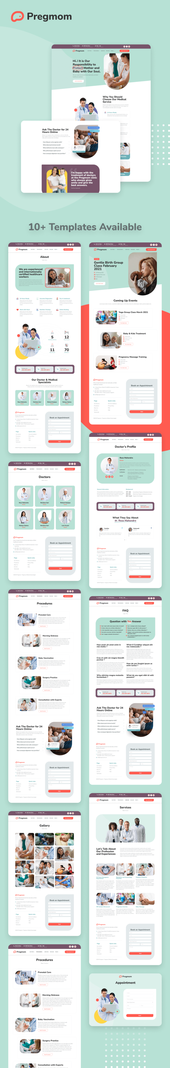Pregmom - Pediatrician Clinic Elementor Template Kit TFx