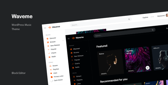 Waveme - Music Platform WordPress Theme TFx