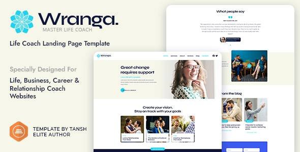 Wranga Life Business amp Career Coach Feminine HTML Landing Page Template TFx