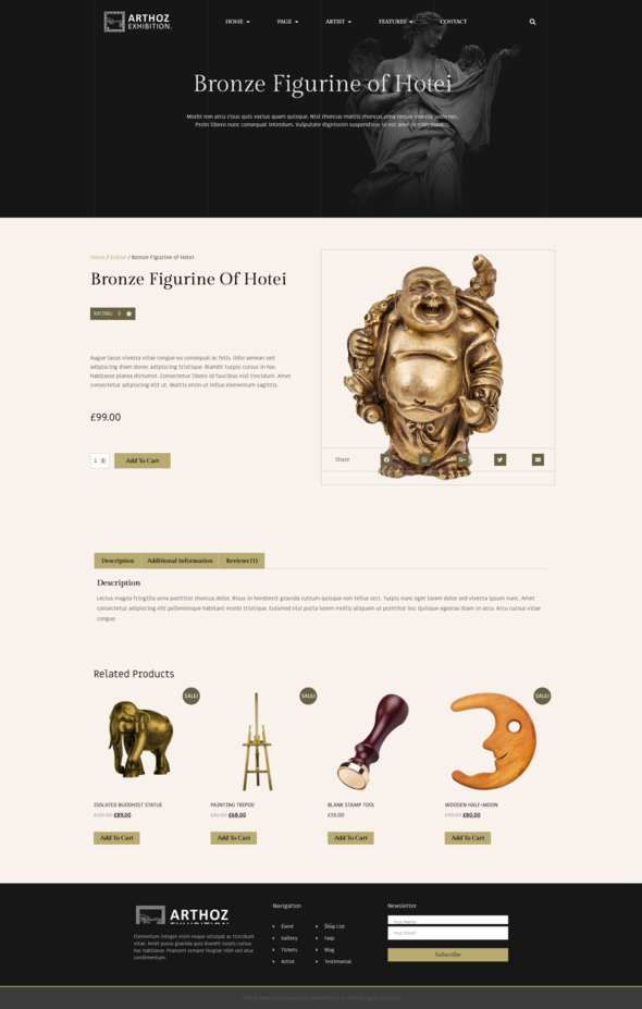 Arthoz - Art Exhibition Elementor Template kit TFx