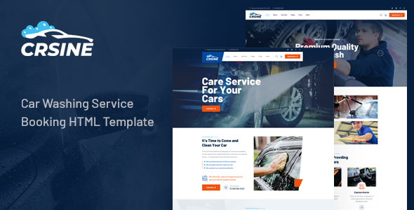 CRSINE - Car Washing Service Booking HTML Template TFx