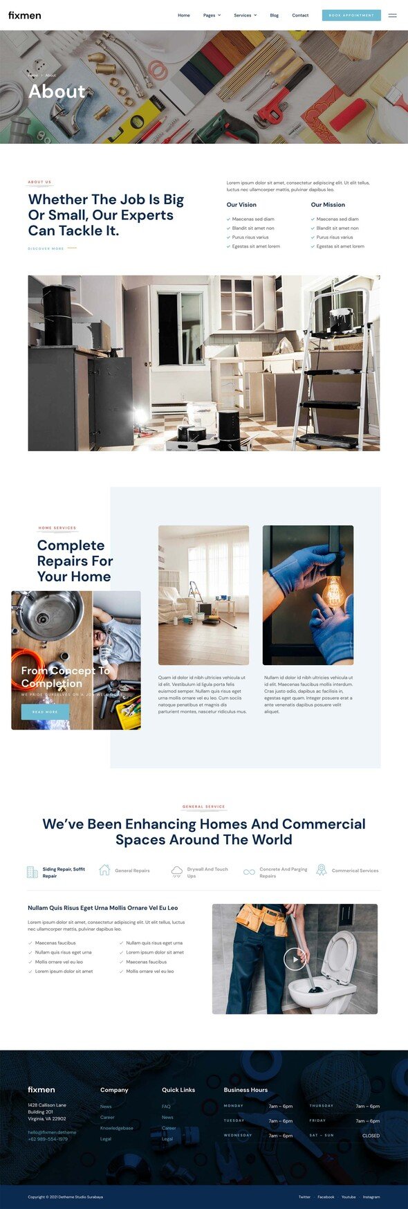 Fixmen - Handyman amp Maintenance Elementor Template Kit TFx