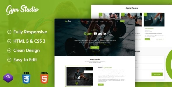 Gym Studio - Responsive Onepage Parallax HTML Template TFx