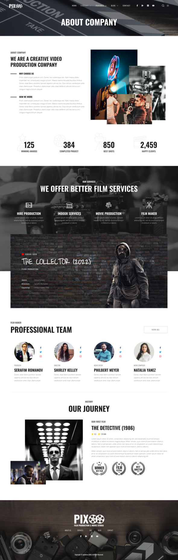 Pixoo  Film Maker amp Movie Studio Elementor Template Kit TFx