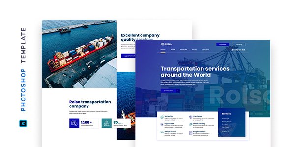 Rolso  Logistic Company Template for Photoshop TFx