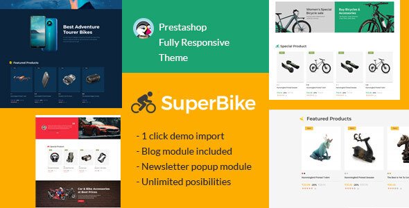 SuperBike - Bicycle Auto Car Electronics Digital Art Prestashop 17 Theme TFx