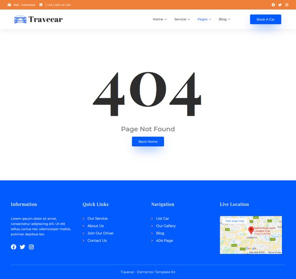 Travecar - Car Rental Elementor Template Kit TFx
