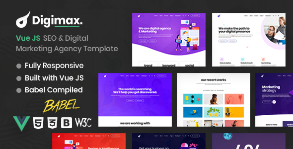 Vue JS SEO amp Digital Marketing Agency Template  Digimax TFx