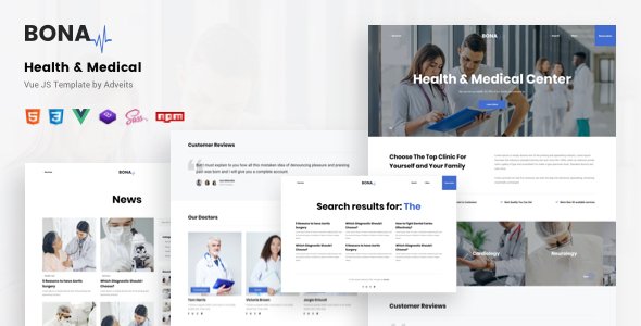 Bona - Health amp Medical Vue JS Template TFx