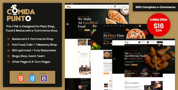 Comida Punto  Food Restaurant HTML Template TFx
