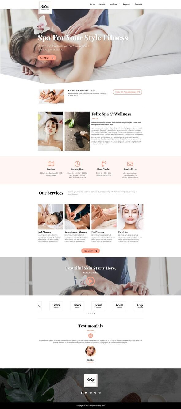 Felix - Spa Elementor Template Kit TFx
