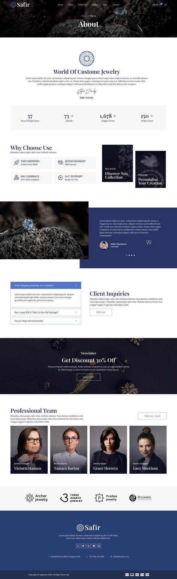 Safir  Jewelry Store WooCommerce Elementor Template Kit TFx