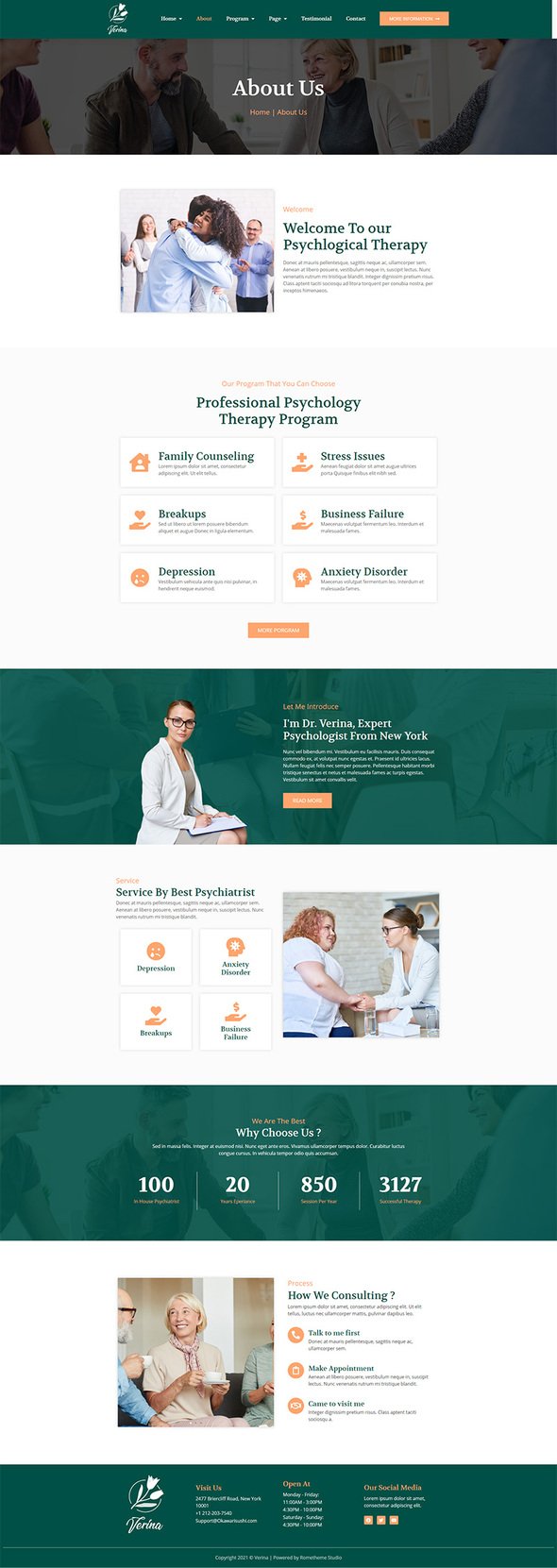 Verina - Mental Health Elementor Template Kit TFx