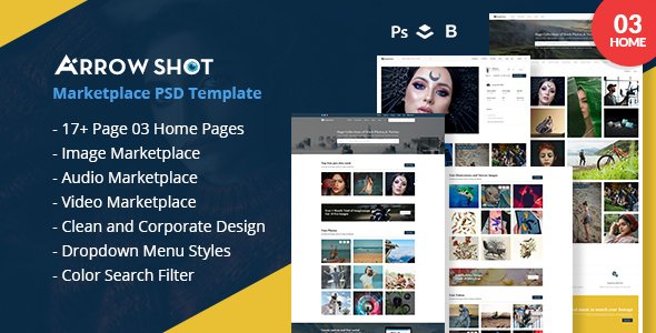 Arrowshot marketplace psd template TFx