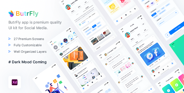 ButrFly - Social UI Kit For XD TFx