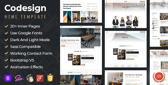 CoDesign - Architect amp Interior Design HTML Template TFx
