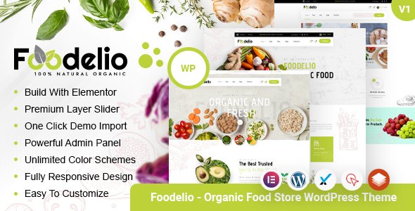 Foodelio  Organic Food Store WordPress Theme TFx