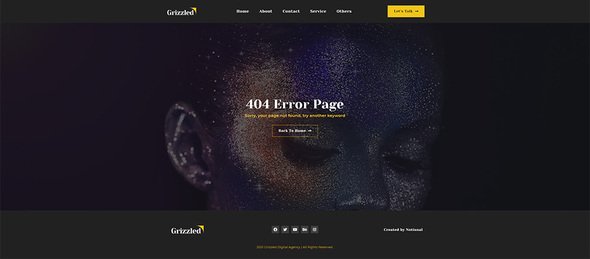 Grizzled - Digital Agency Dark Elementor Template Kit TFx