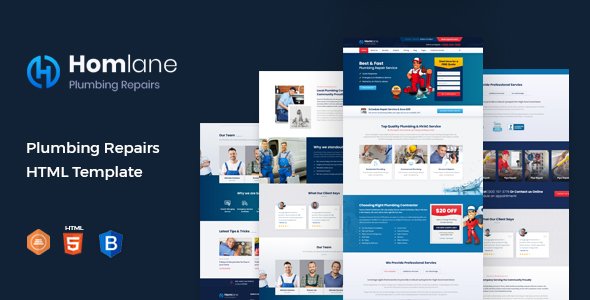 Homlane - Plumbing HTML Template TFx SiteTemplates