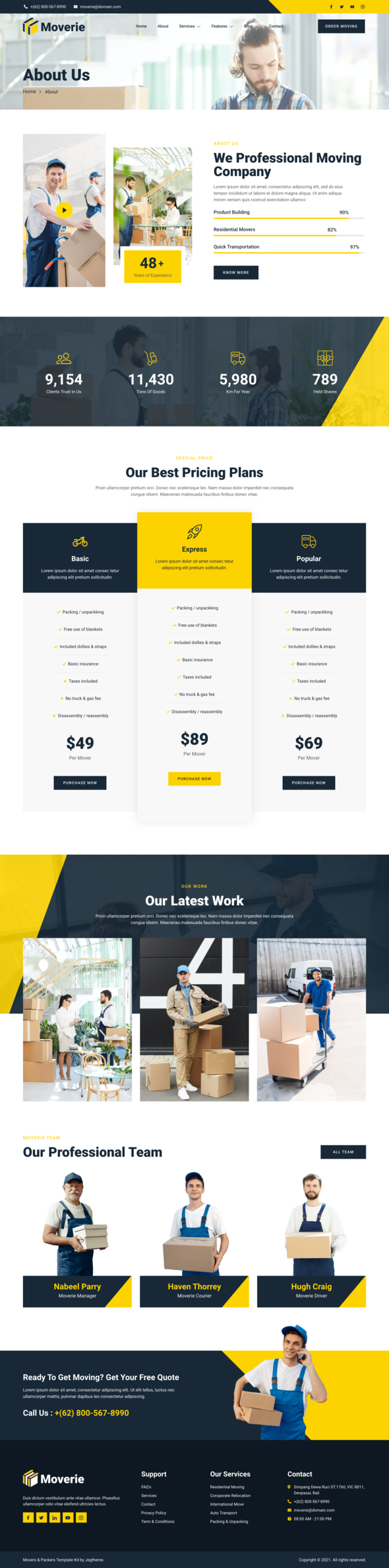 Moverie  Movers amp Packers Service Elementor Template Kit TFx