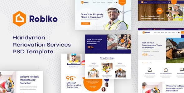 Robiko - Handyman Renovation Services PSD Template TFx