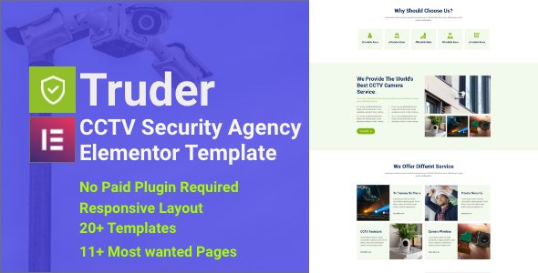 Truder - CCTV Security Service Elementor Template Kit TFx