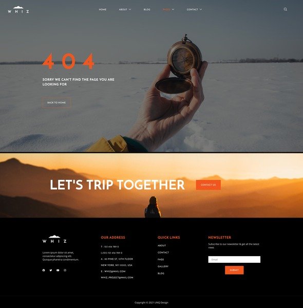 Whiz - Travel Agency Elementor Template Kit TFx