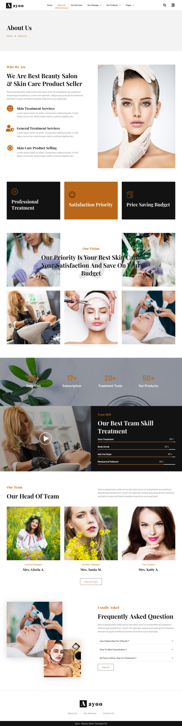 Ayoo - Beauty Salon Services Elementor Template Kits TFx