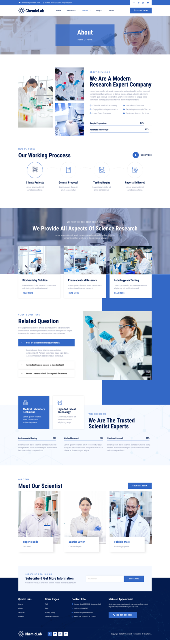ChemicLab  Science Research amp Laboratory Elementor Template Kit TFx