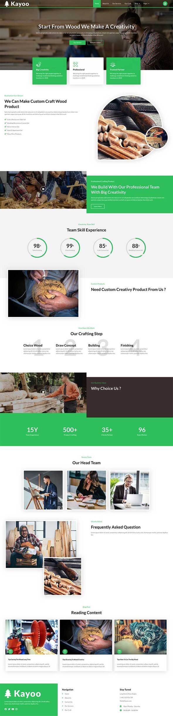 Kayoo - Wood Company Woocommerce Elementor Template Kit TFx