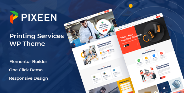 Pixeen - Printing Services Company WordPress Theme TFx