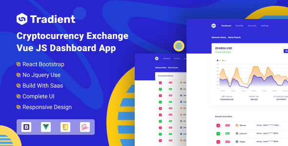 Tradient - Cryptocurrency Exchange Vue App TFx