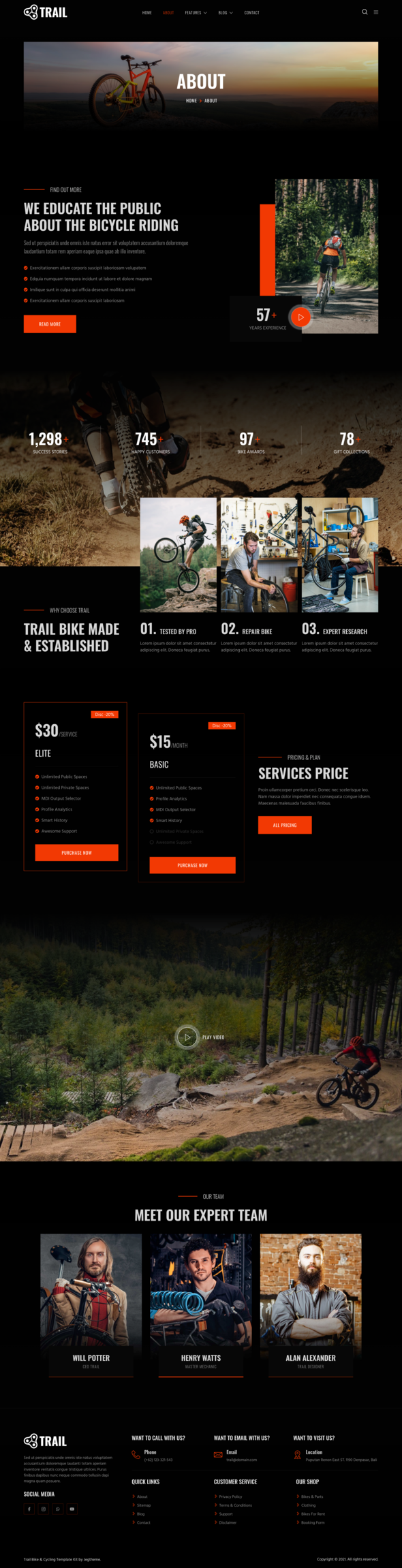 Trail  Bike Shop amp Bicycle Repair Elementor Template Kit TFx