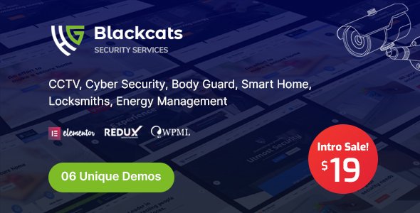 Blackcats - CCTV amp Security WordPress Theme TFx