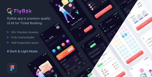 FlyBok - Flight Booking UI Kit For Figma TFx