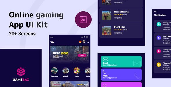 Gamebaz - Online Gaming App UI Kit TFx