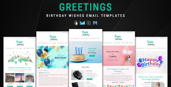 Greetings - Birthday Wishes Email Templates Bundle TFx