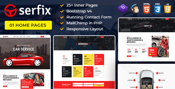 Serfix - Bootstrap 4 HTML Template TFx