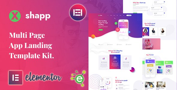 Xshapp - App Landing Elementor Template Kit TFx